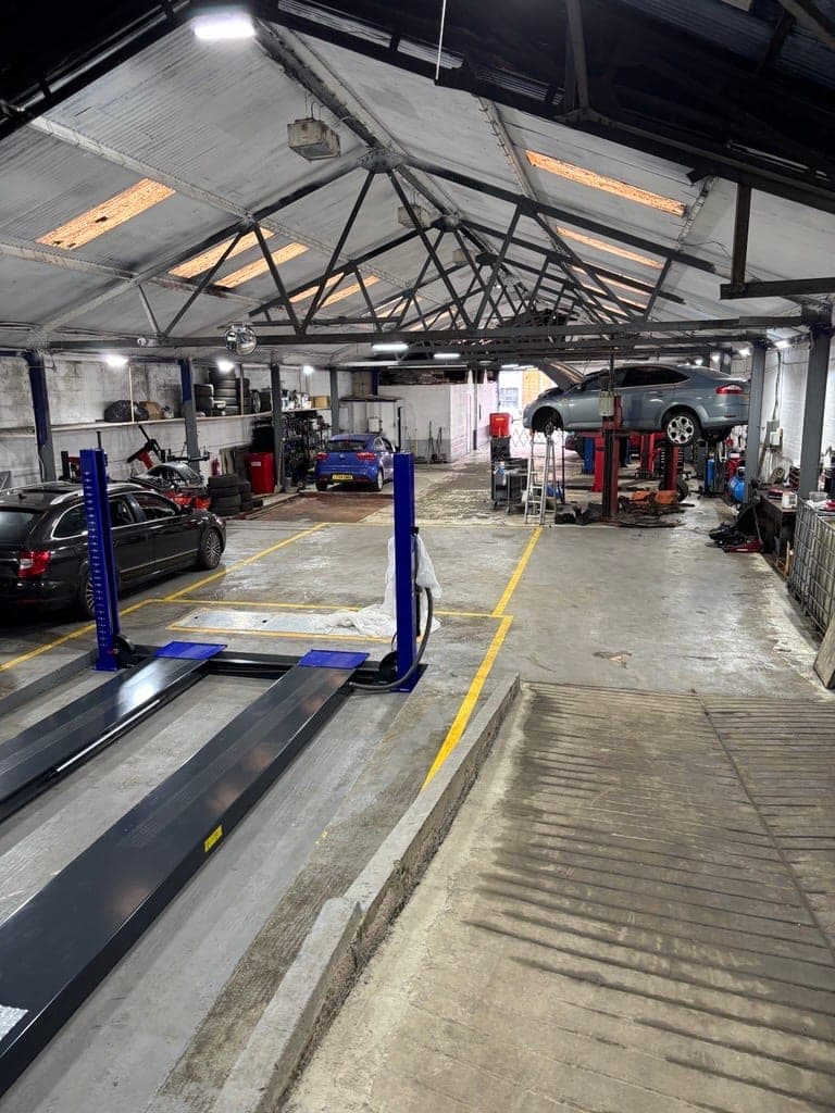 Mechanic working on a car