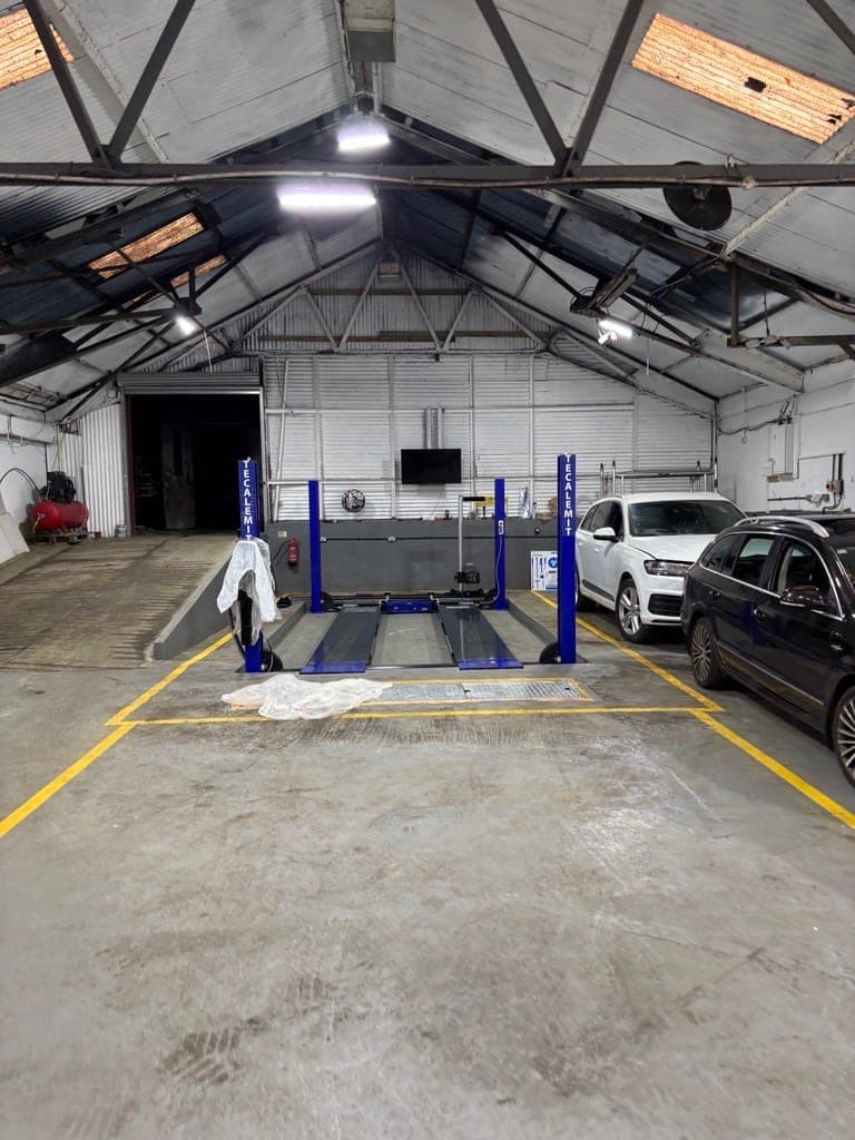 Mechanic working on a car