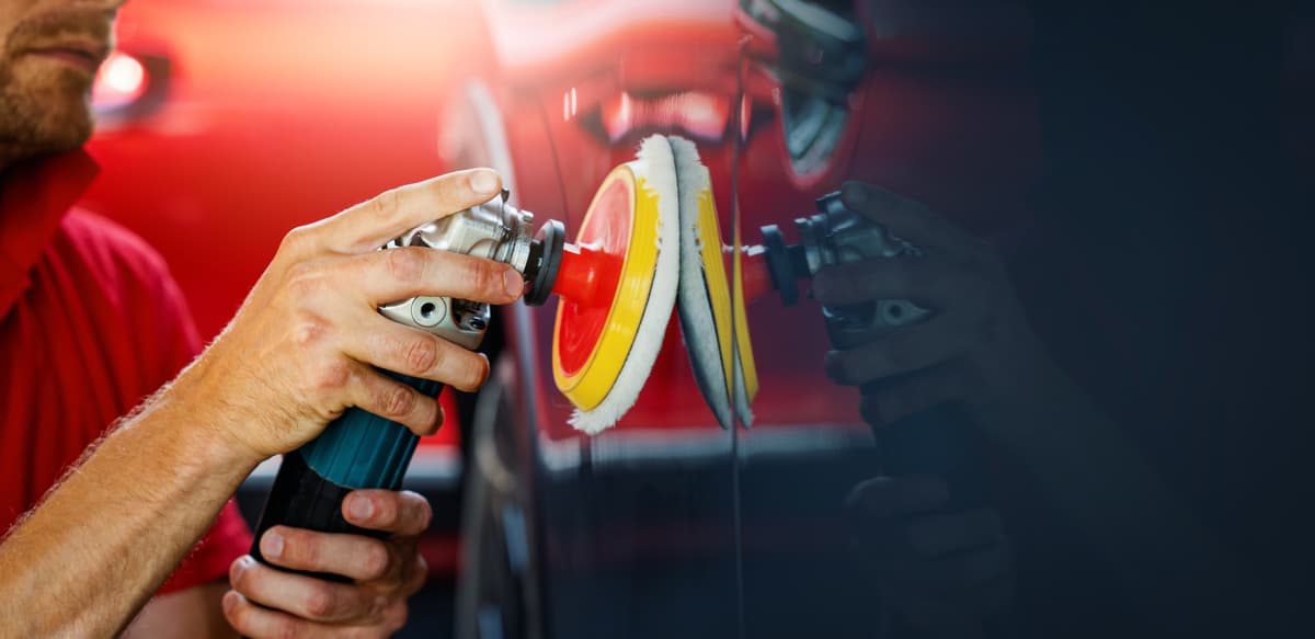 Mechanic working on a car